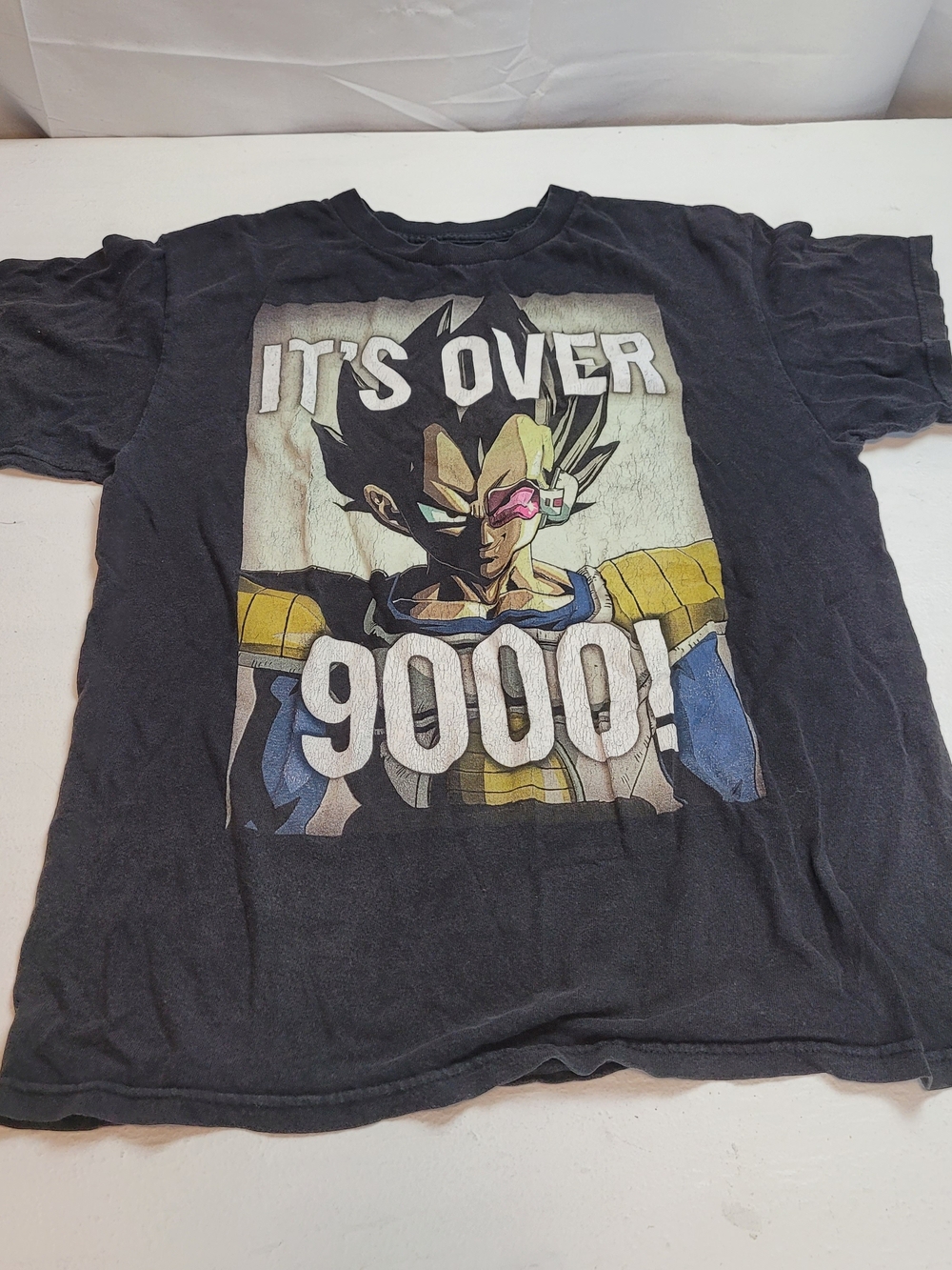 Classic Dragon Ball Z graphic tee featuring Vegeta and "It's Over 9000" print